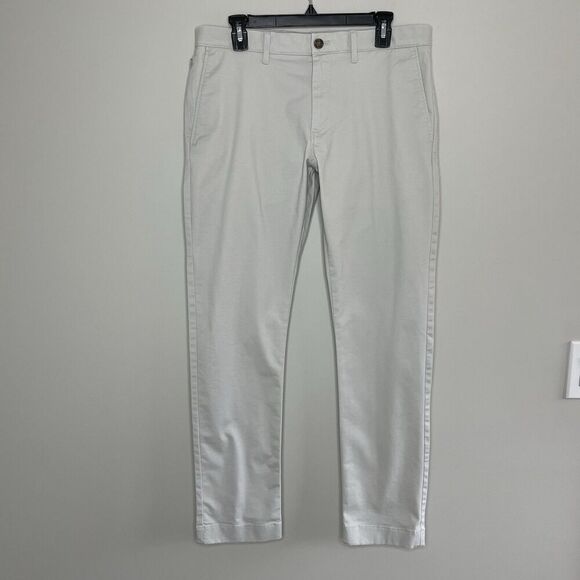 J.CREW Chino Pants Men 33 x 32 Beige Slim-Fit TruTemp365 Cotton Blend BZ109 - Picture 3 of 13